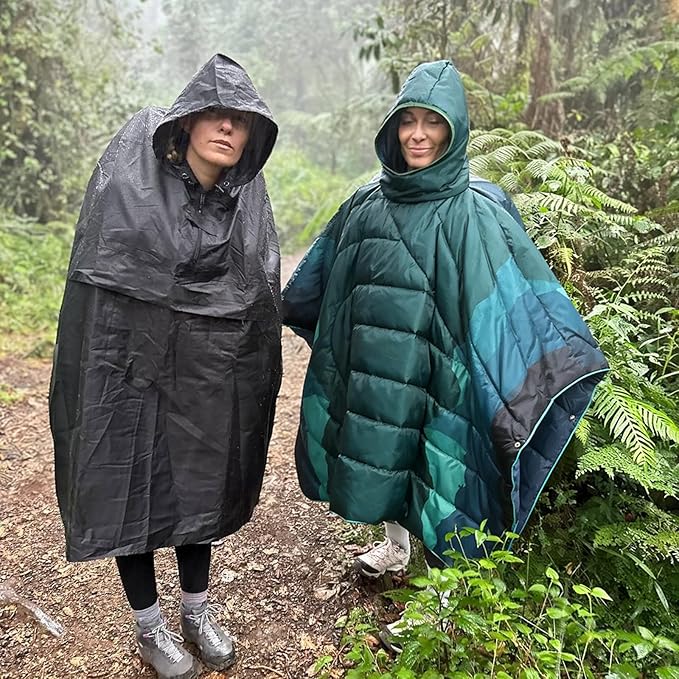 Camping Blanket,Hoodie Blankets Poncho Outdoor Waterproof Windproof Warm Durable & Portable for Stadium, Concerts, Car,Travel, Beach, Picnic, Grass,75 * 54 inch