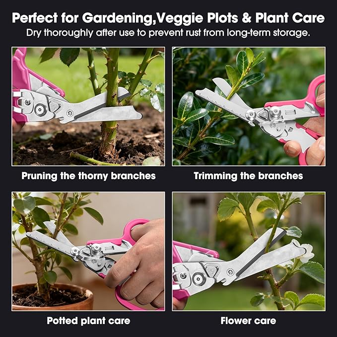 6-in-1 trauma shears - emergency responders, outdoor emergencies, medical staff, and outdoor camping, Gift box packaging with scissors storage K sheaths (pink)