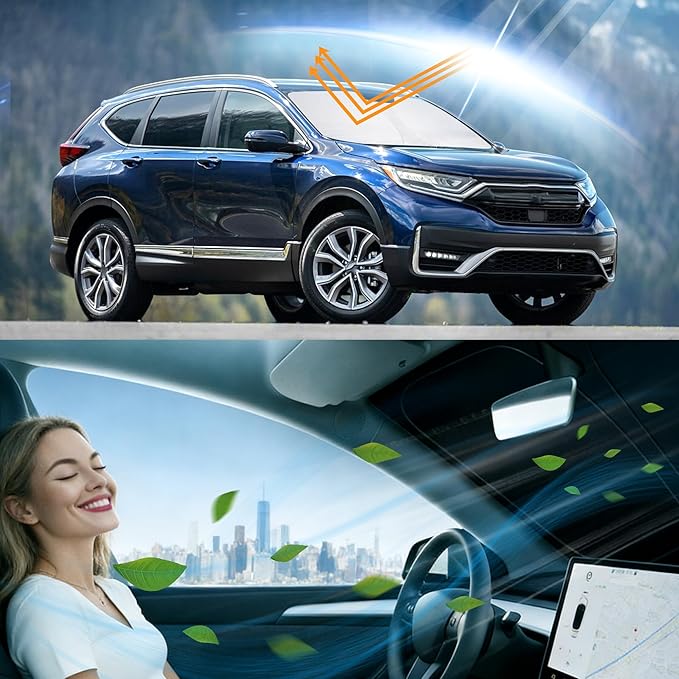 Windshield Sun Shade Compatible with 2017 2018 2019 2020 2021 2022 Honda CRV CR-V Accessories Window Sunshade Sun Visor Protector Keep Car Cooler