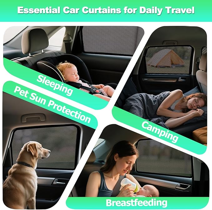 2017-2022 CRV Window Shades -Car Window Shade for Baby and Driver, Breathable Mesh Car Privacy Curtains for Side Windows, UV Protection and Heat Insulation for Road Trips, Napping