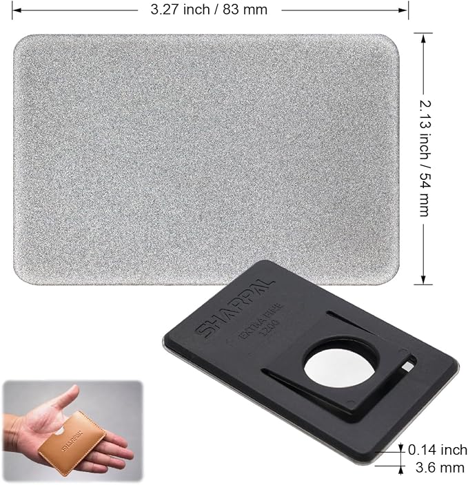 SHARPAL 115N Credit Card-Sized Diamond Sharpening Stone, Extra Fine 1200 Grit Pocket Knife & Tool Sharpener, Portable and Convenient for On-the-Go Use