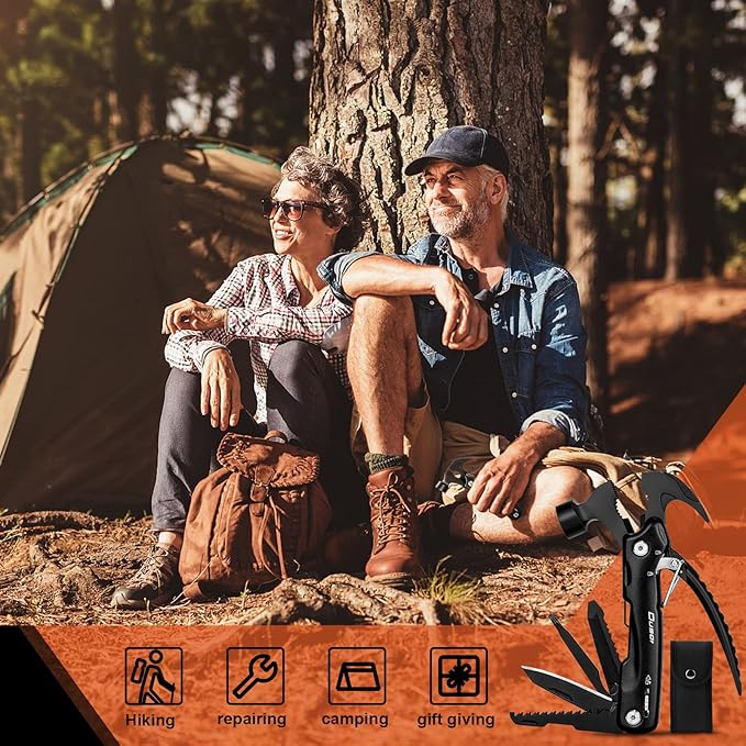 Gifts for Men 12 in 1 Hammer Multitool, Father' s Day Gifts from Daughter, Hunting Anniversary Birthday Gifts for Men Who Wants Nothing, Camping Essentials Survival Gear, Cool Gadgets for Husband