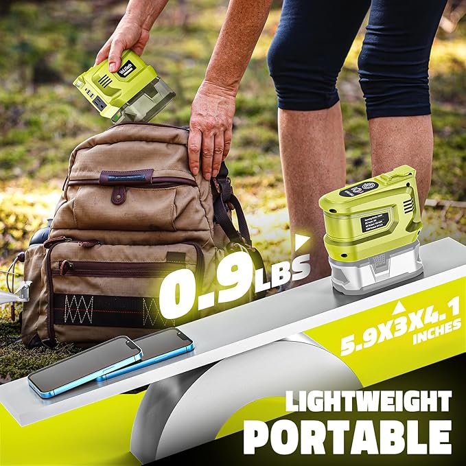 Real 200W Power Inverter Compatible with Ryobi 18V, VoLtTech Battery Inverter 18V to 110V-120V, Phone Charger USB Charger Adapter Power Adapter with 2 USB Ports & 1 Type-C & 1 AC Outlet (No Battery)