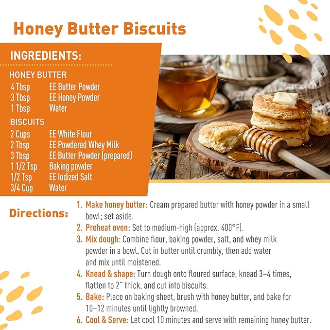 Emergency Essentials, Honey Crystals, Over 3 lbs. of Honey Powder, 30-Year Shelf Life