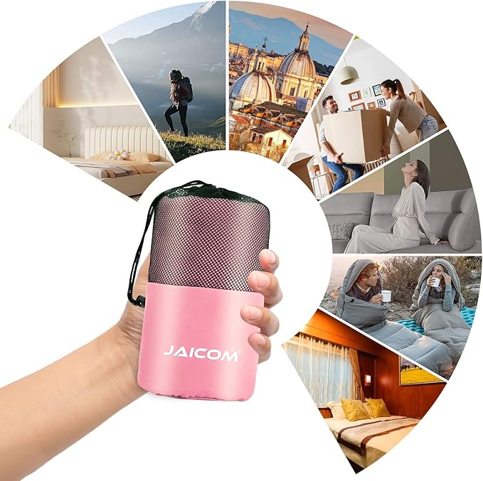JAICOM Sleeping Bag Liner, Travel Sheets & Adult Sleep Sack, Ultralight and Portable Summer Sleeping Bag - Ideal for Backpacking, Hotels and Hostels, Business Trips, Camping