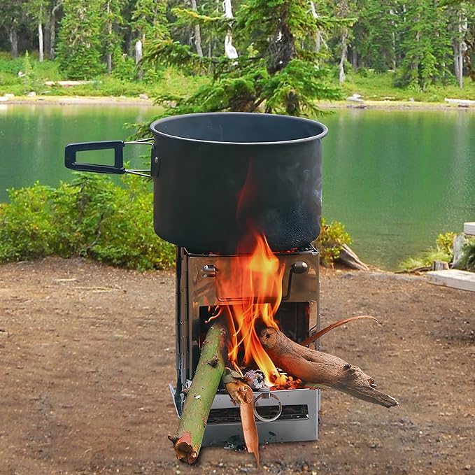 Portable Stainless Steel Outdoor Charcoal Grill, Folding with Cooking Grates and Shelves,Small BBQ Grill for Outdoor Cooking Backyard Camping Picnics Beach,7.9 x 7.9 x 10.7 IN