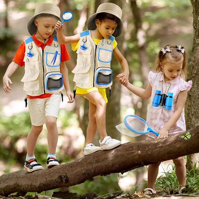 YOPINSAND Kids Explorer Kit & Bug Catcher Kit, Kids Camping Gear for Kids, Outdoor Exploration Set with Vest & Hat, Ideal Outdoor Camping Adventure Toys for Ages 3 4 5 6 7 8 Boys Girls