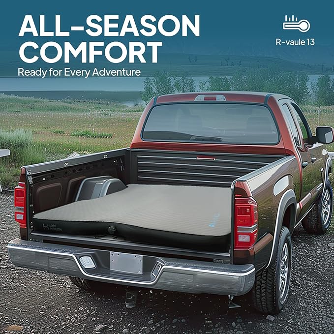 LOSTHORIZON Truck Bed Camping Air Mattress with Foam, Self Inflating Sleeping Pad for Full Size 5.5-5.8FT with Pump Sack, 4.5" Thick