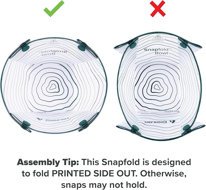 Coghlan's Snapfold™ Solo Pack 3-Piece Collapsible Tableware Set – Lightweight 4 oz, Leakproof, Compact Camping Gear for Backpacking, Hiking, and Outdoors, Includes Foldable Cup, Bowl, and Dish