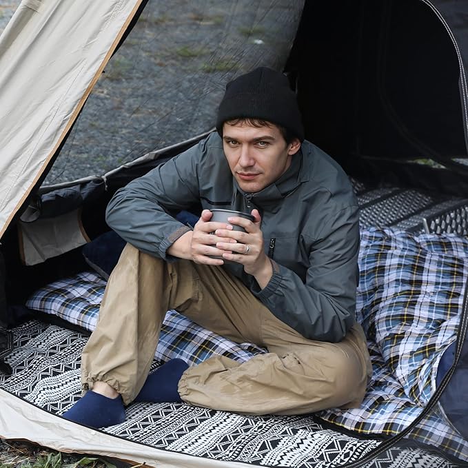 REDCAMP Flannel Sleeping Bag for Adults, Comfortable Cotton Sleeping Bags for Camping with Detachable Hood, Red/Grey/Blue/Black