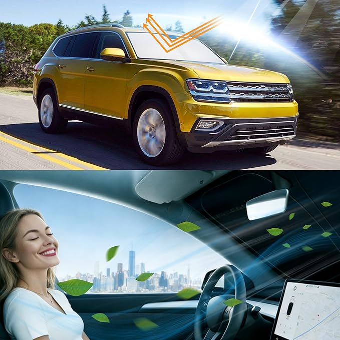 Windshield Sun Shade for 2018-2026 Volkswagen Atlas VW Atlas Cross Sport Accessories Front Window Sunshade Shield Keep Your Car Interior Cooler