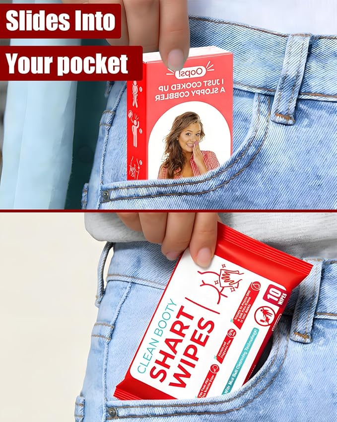 Funny Sharting Survival Set - Gag Gifts for Men, Boyfriend, Husband Birthday - Emergency Potty Humor Prank Gift Includes 2pcs Wet Wipes & 2pcs Toilet Paper - Hilarious Fart Novelty Gift for Adults