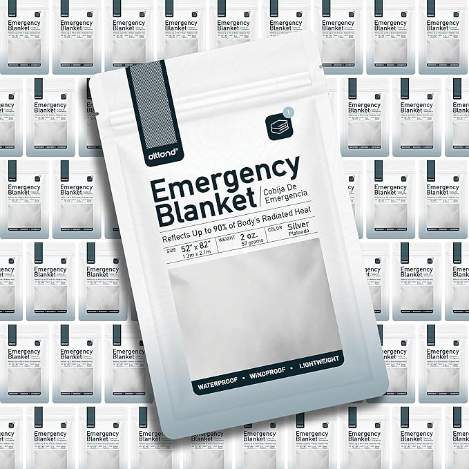 Altland 4 Pack of Emergency Blankets - Heat Reflective Blankets for Winter Survival Kits, Disaster Preparedness, Cold Weather Camping, and Homeless Care Packages