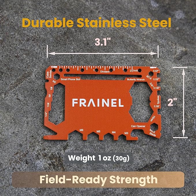 43-in-1 Multi-Tool Card Knife – Portable Stainless Steel Credit Card Tool with Bottle Opener, Screwdriver, Ruler, Saw – Compact Pocket Utility Knife for Camping, Survival, Emergency