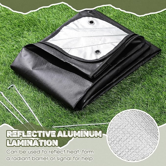 Kingdder 2 Pcs Heavy Duty Emergency Blankets for Survival Camping Blanket Insulated Tarp 60 x 82 Inches Outdoor Waterproof Thermal Reflective Tarp Tent Insulation for Camp Hiking Picnic