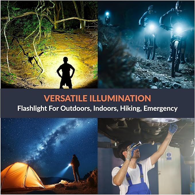 Newhouse Lighting High-Lumen Tactical Flashlight FLSHTCH, Powerful Battery-Powered Camping Essential, Compact Emergency Flashlight for Home, Earthquake Emergency Kit, Survival Gear and Supplies