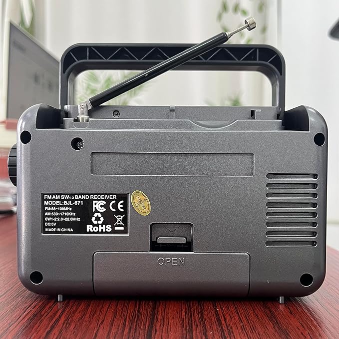 Portable AM/FM Transistor Radio with Loud Speaker, Battery or USB Powered - Compact Emergency Radio for Indoor, Outdoor, Travel & Storms (Model BJL-671)