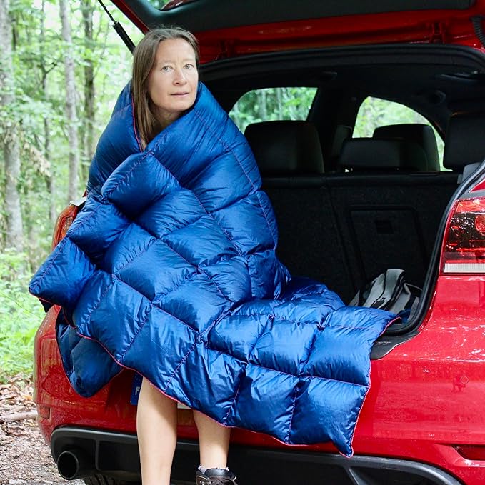 Horizon Hound Puffy Down Camping Blanket - Outdoor Travel Quilt | Sustainable, Insulated, Lightweight & Warm Gear for Sleep, Camping, Stadium, Hiking & Festivals | Water Resistant, Packable & Compact