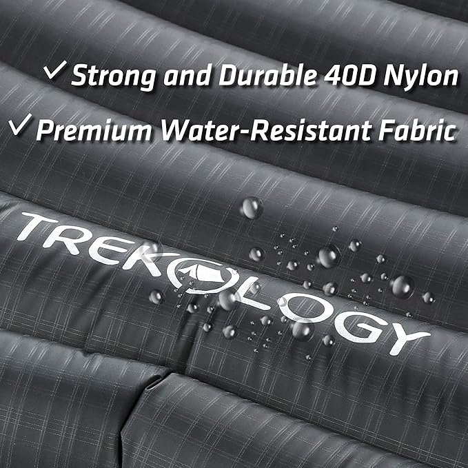 TREKOLOGY UL80 Ultralight Sleeping Pad – Inflatable Camping Sleeping Pad - 40D Nylon Compact Hiking Mat – Lightweight Air Mattress for Backpacking & Tent Camping