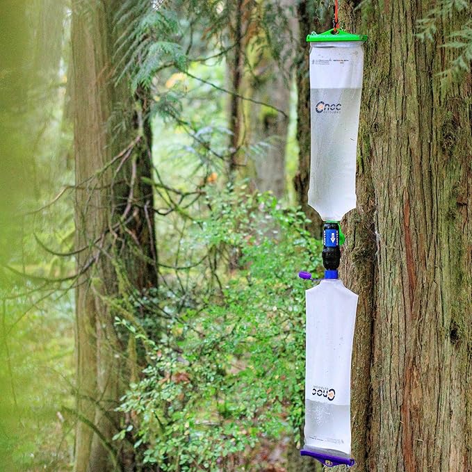 VectoX Extra Durable Water Collection and Filtration Bag 3L Purple - 28mm Neck Compatible with Popular Filters - Wide Opening for Water Collection - Lightweight and Compact - Tethered Cap and Slider