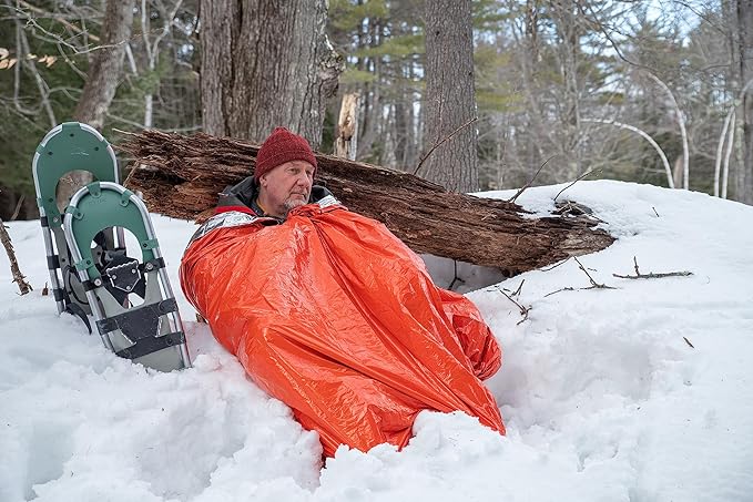 S.O.L. Survive Outdoors Longer SOL Emergency Bivvy XL w/Rescue Whistle - Reflects up to 90% Body Heat - Waterproof Emergency Blanket for Survival Gear - 84" x 60" - 5.8 oz - Orange