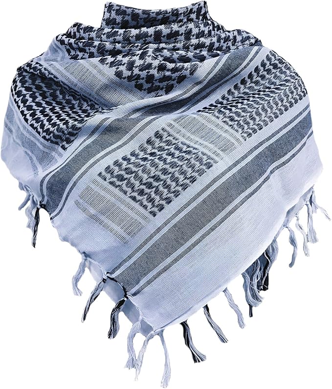 Aonal Military Shemagh Tactical Desert Scarf, 100% Cotton Keffiyeh Neck Head Scarf Wrap for Men Women