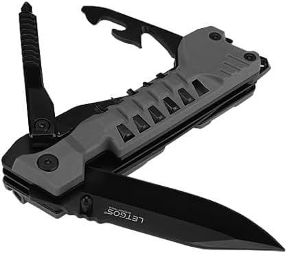 Multi Pocket Knife, 22 in 1,Survival Gear EDC Tools with Nylon Sheath, Emergency, Camping, Hiking, Hunting, Gift for Men Women (Cool Black)