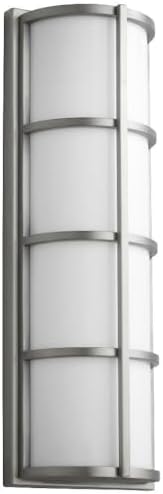 3-713-224-EM Leda - 10.1W 2 LED Large Outdoor Wall Mount with Emergency-21.75 Inches Tall and 7.25 Inches Wide, Finish Color: Satin Nickel