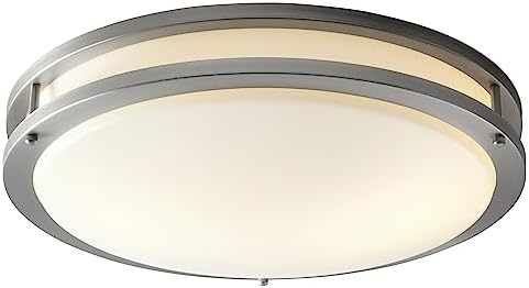 Oracle - 10.1W 2 LED Flush Mount with Emergency-4.25 Inches Tall and 17.75 Inches Wide-Satin Nickel Finish