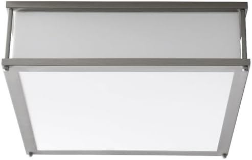 3-683-24-EM Modulo - 10.1W 2 LED Flush Mount with Emergency-4.75 Inches Tall and 16 Inches Wide, Finish Color: Satin Nickel