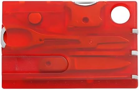 12-in-1 Credit Card Multi Tool, Pocket Survival Gear, Tool Gear Multitools and Accessories，Outdoor Barbecue Camping Tool Hiking Magnifier Tool,Multitools and Accessories (Red)