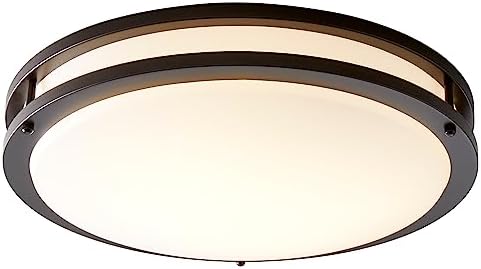 Oracle - 10.1W 2 LED Flush Mount with Emergency-4.25 Inches Tall and 17.75 Inches Wide-Oiled Bronze Finish