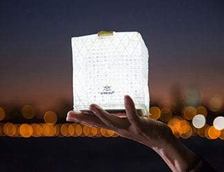 Solight Design Outdoor Solar-Powered Light, Inflatable LED Lantern - Waterproof, Compact, Portable - SolarPuff PET Warm White