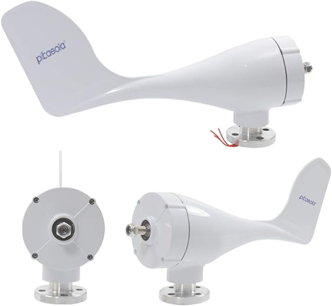 Pikasola Wind Turbine Generator Kit 400W 12V with 5 Blade, with Charge Controller, Wind Power Generator for Marine, RV, Home, Windmill Generator Suit for Hybrid Solar Wind System