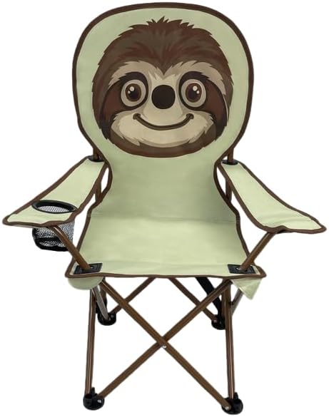MOUNTAIN SUMMIT GEAR Kids Camping Chair - Foldable Camp Chair with Carrying Case for Outdoor Recreation, Sports, Camping and Fishing (by Caddis Sports) (2, Sloth)