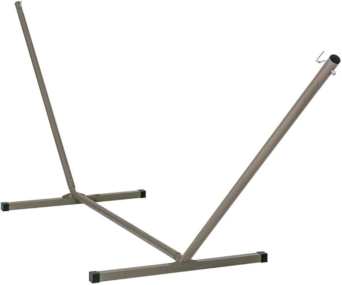 Lazy Daze Hammocks Portable 2 Person Heavy Duty Steel 12 FT Hammock Stand with Hooks and Chains for Outside, Patio, Backyard, 450 Pounds Capacity, Tan