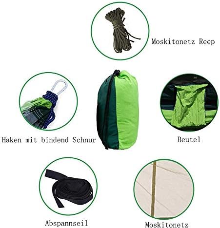 KEPEAK Camping Hammock with Net Netting, Single & Double Tree Hammock Net, Lightweight Nylon Portable Hammock for Backpacking, Camping, Travel, Beach, Yard