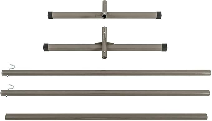 Lazy Daze Hammocks Portable 2 Person Heavy Duty Steel 12 FT Hammock Stand with Hooks and Chains for Outside, Patio, Backyard, 450 Pounds Capacity, Tan