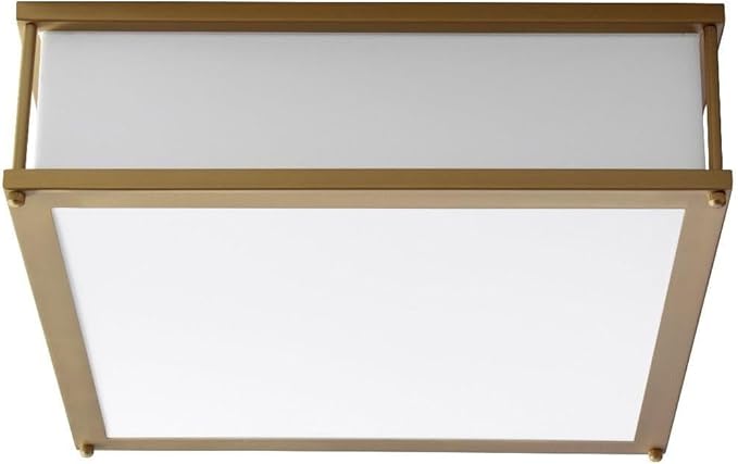 Modulo - 10.1W 2 LED Flush Mount with Emergency-4.75 Inches Tall and 16 Inches Wide-Aged Brass Finish