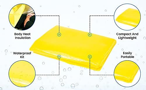 Primacare CSCB-6821 Disposable Transport Emergency Blanket, Lightweight and Warerproof, Blanket for Outdoors, Camping, First Aid, Hiking, Survival, 60” x 90”, Yellow (Pack of 18)