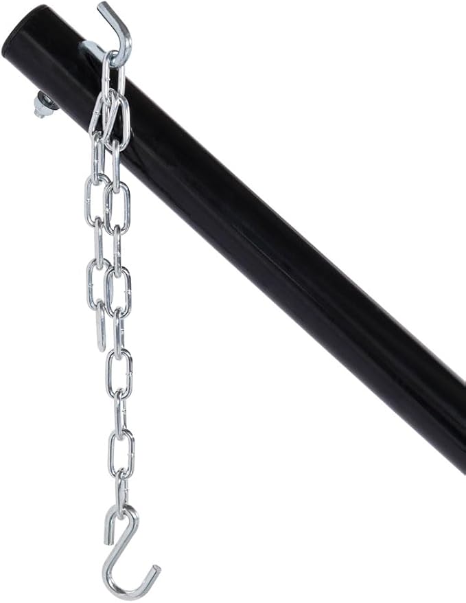 Lazy Daze Hammocks Portable 2 Person Heavy Duty Steel 15 FT Hammock Stand with Hooks and Chains for Outside, Patio, Backyard, 450 Pounds Capacity, Black