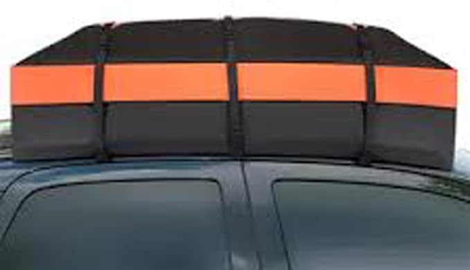 Waterproof Rooftop Cargo Bag All Weather Roof Rack Carrier Heavy Duty Cross Bars Adjustable Strap 55" W x 35" D x 15" H Soft Car Foldable Luggage Storage Universal Fit SUV Trunk Pickup Truck Bed