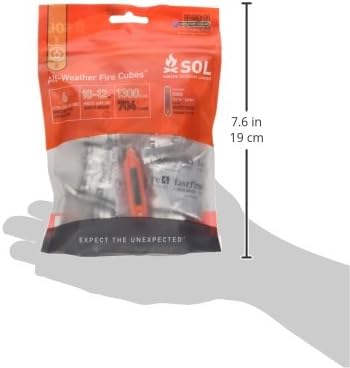 S.O.L. Survive Outdoors Longer All-Weather Fire Cubes Fire Starters (6-count) and Striker