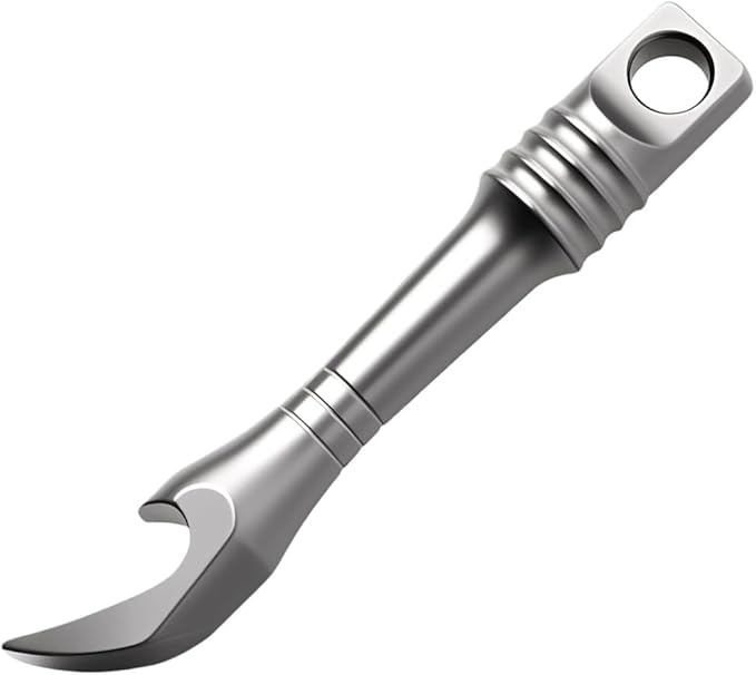 EDC Pry Bar Pocket Multi Tool - Solid Titanium Pry Tool with Keychain Hole, Compact Durable EDC Gear for Box Opening, Scraping Light Prying,Bottle Opener, Emergency