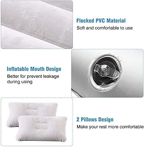 Onirii Inflatable Car Air Mattress Back Seat Bed with Air Pump,Thickened Portable Car Travel Sleeping Camping Air Mattress Blow Up Bed for Car Universal SUV
