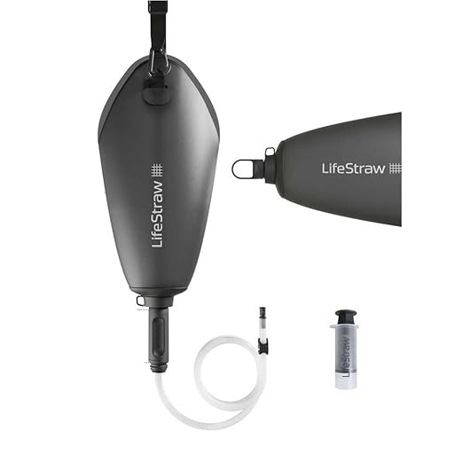 LifeStraw Peak Series - Compact Gravity Water Filter System - 3L for Backpacking, Group Camping, Hiking and Travel, Dark Mountain Gray