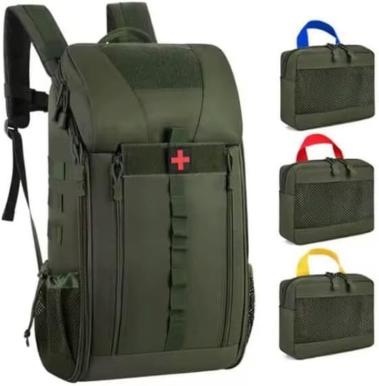 Redemption Tactical Crusader Team Medical Backpack Tactial First Aid Backpack with Removable Pouches (Green)