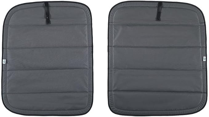 Extra-Thick Magnetic Insulated Rear Door Window Covers for 2015-2026 Ford Transit Medium and High Roof Vans with NO Plastic Trim, Blackout Privacy Sun Shades for Stealth Camping – Dark Gray