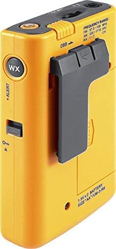 Sangean DT-400W Weather Alert Pocket Radio, AM/FM, Yellow