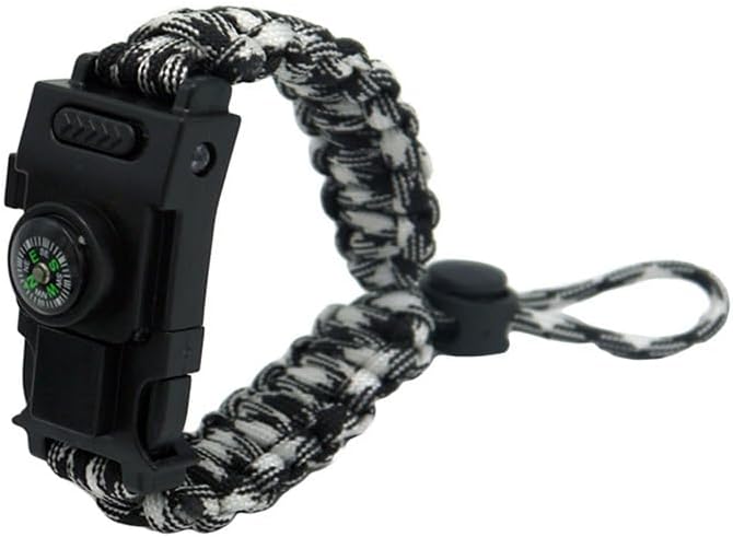 Outdoor Survival Wristband – Tactical Paracord Band with LED Light, Compass, Fire Starter, Whistle & Multitool for Camping, Hiking, and Emergency EDC